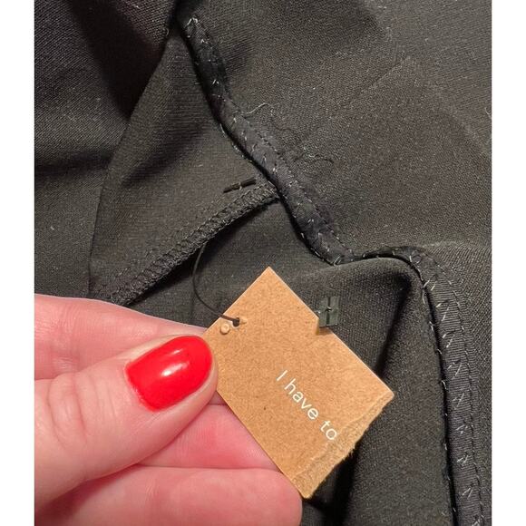 Reformation High Waist Wide Leg Pleated Trouser Pants Black Sz 10 Timeless Work - Picture 6 of 10